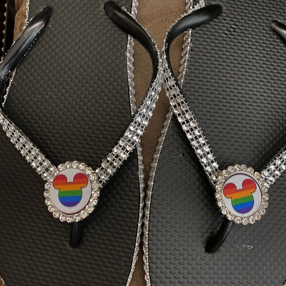 Mickey Mouse Head Flip Flops - Gem